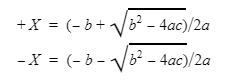 formula for roots of quadratic equation