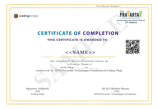 IITM Pravartak Data Analytics Certification Sample