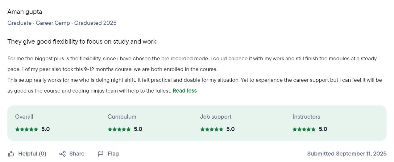 Coding Ninjas Software Development Review