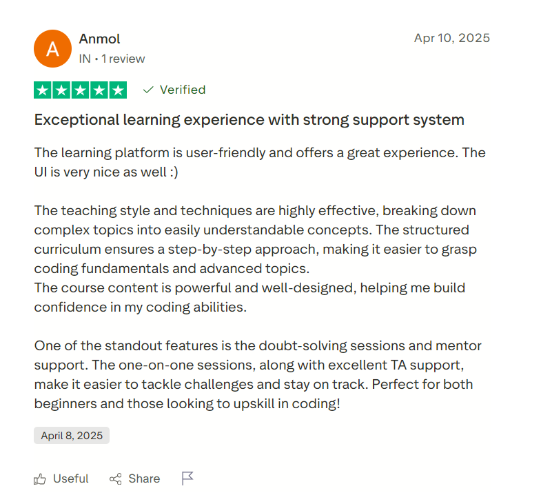 Coding Ninjas Software Development Course Review