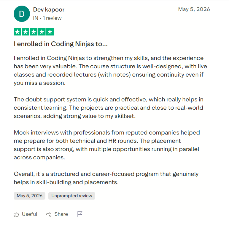 Coding Ninjas Data Analytics Course Review