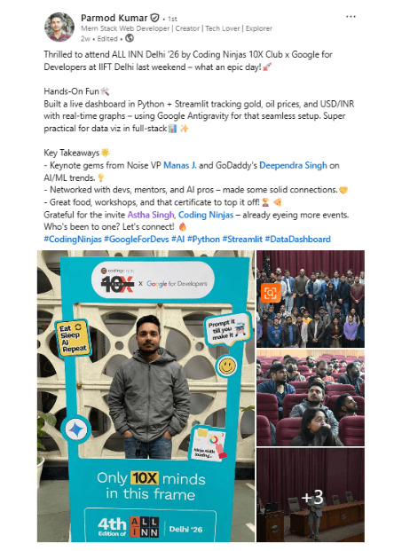 Coding Ninjas ALL INN TESTIMONIALS