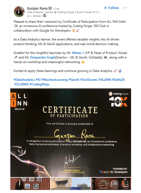 Coding Ninjas ALL INN TESTIMONIALS