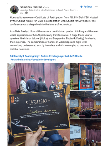 Coding Ninjas ALL INN TESTIMONIALS